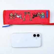 Neue japanische Art bestickter Make-up-Organizer-Tasche, modische, wasserdichte, tragbare Aufbewahrungstasche, Münzbeutel, Federmäppchen für Frauen, Geldbörse, Mini-Geldbörse, Geldbörse, Handgelenktasche, Reisegeldtasche, Münzbörse