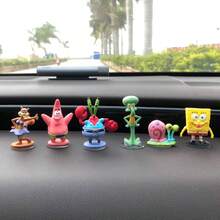 1pc SpongeBob Squarepants Cartoon Car Decor Ornament, Creative Cute Figurine For Car Dashboard And Interior Decoration - Multicolor - View 5