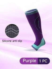 1 件针织运动压缩腿套，适合跑步、健身、跳绳、骑自行车、长防滑小腿套 - 需要两件，购买两件 - 彩色 - 查看 32