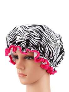 1 pieza Gorro de ducha de doble capa a la moda y resistente al agua, con estampado, adecuado para uso diario de mujeres