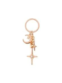 1pc Star & Moon Pattern Bag Charm, Bag Accessory, Keychain, Wallet Decor, Minimalist & Fashionable, Suitable For Dates, Gatherings, Parties, Great Gift For Women, Girlfriend, Birthday, Christmas Car Accessories For Woman