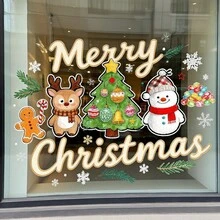 ‌1PC Cartoon Christmas Decoration Stickers - Static Cling Window Decals For Glass Door, Multiple Sizes, Festive Holiday Decorations, Cute Xmas Stickers, DIY Party Decor, Waterproof Removable Stickers, Gift For Kids & Adults Home Decor Christmas Decorations Room Decor Wall Decor Wall Stickers Wall Sticker Christmas Decorations Home - Multicolor - View 4