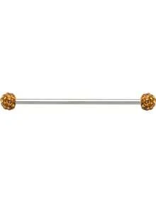 1pc Fashionable Stainless Steel Clip Ceramic Ball Industrial Bar, Suitable For Women's Daily Wear