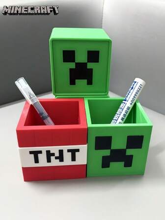  TNT Box Pen Holder, Minecraft Coolies Afraid Of Box Pen Holder Minecraft Game Peripheral Multifunctional Pen Holder Cosmetic Brush Storage Box Desktop Storage Box Gifts, Pencil Cases, Pencil Cases, Schoolbags. Must-Have For Back-To-School Season, Makeup Artist Storage Bucket, Stationery Refill Storage Bucket, Suitable For Christmas, Easter And Thanksgiving Gifts.