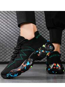 Men's Mesh Lace-Up Thick Sole Sneakers, Camouflage Fashion Unisex Casual Sports Shoes, Suitable For All Seasons