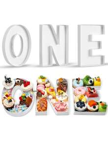 1pc White 26 Alphabet & 0-9 Number Shaped Paper Tray, Handmade Creative Box, For Wedding Party Supplies, Fillable Cake, Chocolate, Candy, Flowers And Fruit, Suitable For Holiday Parties, Graduation Ceremony, Wedding, Babyshower, Anniversary, Christmas, Valentine's Day, New Year, Birthday Party Decorations And Photography Props - Multicolor - View 7