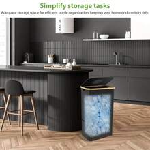 100升大容量带盖回收垃圾桶 – 29加仑室内厨房垃圾桶，配有1个可拆卸可重复使用的内袋，适用于瓶子、罐子、塑料和玻璃，多用途垃圾分类垃圾桶，适用于家庭、公寓、办公室和宿舍，是送给家人、朋友、情人节、生日、乔迁和节日的完美礼物。 - 彩色 - 查看 7