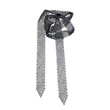 Exaggerated Shiny Multi-Row Rhinestone Long Tassel Collarbone Chain For Women, Internet Celebrity Personality Neckband, Black Vintage Necklace