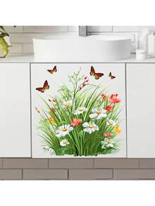 1 buc autocolante de perete cu flori de iarbă și fluturi autocolante decorative autocolante din PVC autocolante detașabile autoadezive ușor de rupt decorațiuni interioare dă-ți viața un aspect nou autocolante de decorare de sărbători cadouri de ziua de naștere de absolvire decor de perete decor cameră