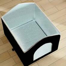 1pc Waterproof Oxford Cloth Cat Bed, Outdoor Cat House, Winter Warm Dog Bed, Foldable And Portable, Washable Aluminum Foil Pet House, Insulated Material For All Seasons, Waterproof And Insulated Pet Shelter, Outdoor Cat Cabin With Support Legs, Foldable Design For Winter Warmth, Suitable For Stray Animals, All-Weather Use - Multicolor - View 7