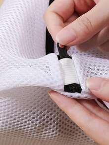 1pc Bag With Black Zipper, Shoe Wash Bag, Shoe Storage Bag, Home Shoe Wash Bag, Shoe Wash Filter Net Bag, Laundry Bag, Washing Machine Filter Bag, Anti-Deformation Laundry Bag, Anti-Entanglement Laundry Bag, Anti-Staining Laundry Bag, Travel Shoe Storage Bag Dress Pants Shoes Jeans Boots Skirt,Spring,Minimalist,Summer Tops.