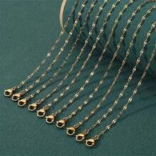 10/20/30pcs 1.5mm Stainless Steel Flat Welded Cross Chain Necklace, Titanium Steel Couples Necklace With Lobster Clasp, Suitable For DIY Jewelry Making For Men And Women