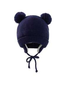 Gorro de punto bordado para bebé, cálido y cómodo, adecuado para el juego al aire libre y el uso diario de los niños pequeños - Multicolor - Ver 20