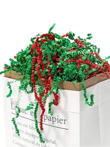 1 Gói Giấy Nhét Quà Giáng Sinh, Giấy Vụn Gói Quà Màu Xanh Lá Và Đỏ, Giấy Vụn Cắt Nhăn Dùng Để Nhét Quà, Thích Hợp Cho Sinh Nhật, Giáng Sinh, Lễ Tạ Ơn, Đám Cưới, Dùng Để Nhét Giỏ Quà, Vật Liệu Đóng Gói. - Đỏ và xanh lá cây - Xem 6