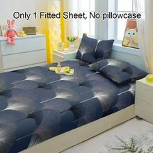 1 Peça Lençol com Elástico de Padrão Folhagem Sedoso, Respirável, Macio e Confortável, Capa de Colchão para Quarto, Quarto de Hóspedes e Dormitório, Protetor de Colchão, Conjunto de Roupa de Cama (Fronha Não Incluída)