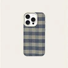 1 Ốp lưng điện thoại TPU họa tiết kẻ caro cổ điển phong cách đại học tối giản tương thích với iPhone//Redmi - trắng - Xem 5