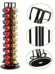 1pc Nordic-Style Metal Coffee Capsule Storage Rack - Modern Snack And Fruit Basket With Golden Accents, Durable Kitchen & Coffee Shop Home Decoration, Simple Design, Elegant Completion Of Multi-Color Available Christmas Gifts