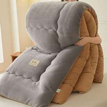 1pc Reversible Milk Fiber Warm Blanket, Soft And Skin-Friendly