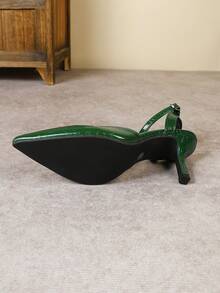 Tacones altos de punta elegantes para mujer, sandalias de verano versátiles sin respaldo, elegantes, para fiesta