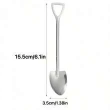 5件套不锈钢冰淇淋勺，创意铲形设计，适用于甜点、茶、咖啡、家居、餐厅 - 彩色 - 查看 4