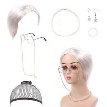 Fashion Grandma Wig Cosplay Set-Suitable For Masquerade Balls And Masquerade Parties-Very Suitable For Cosplay And Celebrations, Wig Accessories Are Suitable For Cosplay, Halloween Theme Parties-Anime Hairstyles, Halloween Costumes, Durable Materials, A Must For Cosplay Lovers - Multicolor - View 6