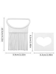 1 pieza Soporte y rebanador de cebolla de acero inoxidable, cortador de verduras de cocina, tenedor para cebolla, ablandador de carne