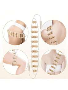 1pc Wooden Back And Neck Massager With Adjustable Tension, Composite Wood, Ideal For Muscle Relaxation And Fitness, Neck And Back, Adjustable Tension Massager, Eases Muscle Tension