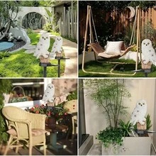 Solar Light Garden Owl Decoration Solar Light Atmosphere Light Waterproof - trắng - Xem 3