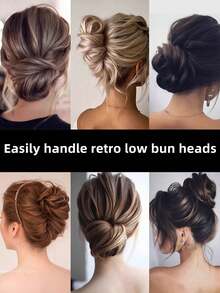 2pcs/Set Hair Side Comb, Twist Hair Clip, Non-Slip Clip, Bun Maker, Elegant Minimalist Metal Hair Clip Set - Slouchy Bun Maker Hair Accessories, Ladies Solid Color U-Shaped Hair Clips, Multi-Function Hair Comb Clip, Easy Updo Hairstyle