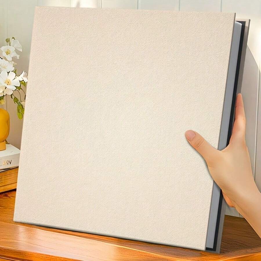 1pc Large Photo Album, Self-Adhesive Magnetic Scrapbook Album, 20 Sheets/40 Pages DIY Album, Includes Scraper, Minimalist High Capacity Photo Card Box, Suitable For Family Commemorative And Wedding Photos Storage, Home Supplies, Multiple Colors Available