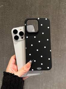 1 carcasă de telefon rezistentă la șocuri TPU, la modă, cu model minimalist negru cu buline, compatibilă cu Apple 11 12 13 14 15 16 17 13 Pro Max 14 Plus 15 Pro 16 Pro Max 17 Pro Max Air, husă de protecție minimalistă creativă