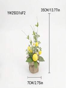 3 pièces Charmant arbre de citron artificiel avec corde de toile de jute - Mini plante en pot pour la décoration de la maison et du bureau, parfait pour une utilisation intérieure/extérieure, affichage saisonnier polyvalent