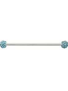 1pc Fashionable Stainless Steel Clip Ceramic Ball Industrial Bar, Suitable For Women's Daily Wear