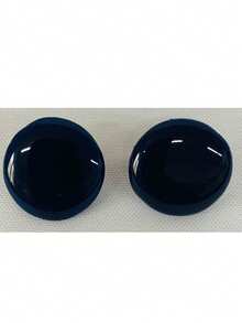 Braided Wire Necklace Set With Double Pendant + Resin Button Earrings – Sophistication In Every Detail. - Navy Blue - View 2