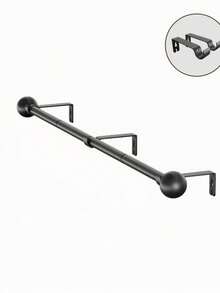 Barra de cortina romana - Barra de acero inoxidable reforzada, montaje superior/lateral, completa con riel de cortina, barra y accesorios de soporte - 169cm