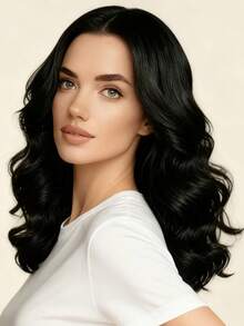 Women's Black Wavy Curly Heat-Resistant Synthetic Wig, Fashionable, Elegant, Versatile For Daily Wear, Parties, Cosplay - Multicolor - View 5