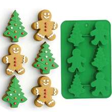 1 Set Weihnachts-Themen Silikonform, enthält Formen für Weihnachtsbaum, Haus, Lebkuchenmann, zum Herstellen von Schokolade, Kuchen, Pudding, Keksen, Brownies und anderen Weihnachtssüßigkeiten und Leckereien. Aus Silikon, hitzebeständig, für Kühlschrank, Ofen, Mikrowelle und Geschirrspüler geeignet. Ideal für Weihnachten, Geburtstagsfeiern oder andere Feiertags-Events zum Backen und Dekorieren.