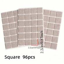 72/96-teiliges Möbel-Filzgleiter-Set - rutschfeste Stuhlbein-Pads zum Schutz von Holzböden, Möbel mit Metallfinish und Bodenschutz-Pads - neutrales Beige in verschiedenen Größen