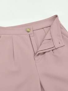 1 Set Women's Suit Jacket And Pants, Button Closure - Pink - View 3