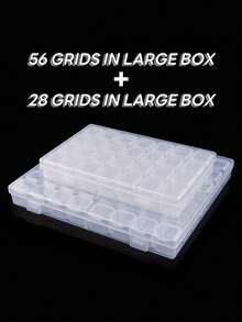 1 Or 2pcs DIY Diamond Painting Diamond Storage Box, Sorting Box, 28 Grids Or 56 Grids Available - Clear - View 13