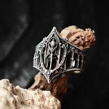 New Classical Gothic Vintage Ring, Fashion Creative Holiday Gift Castle Personality Ring - 主圖 - 查看 6