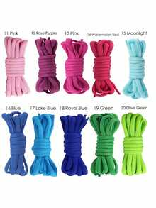 3双多色鞋带,20多种颜色DIY半圆形鞋带配件,男女通用,适合休闲通勤、训练鞋/户外运动鞋、篮球鞋/跑步鞋/徒步鞋等。 - 彩色 - 查看 7