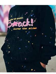 Hip Hop Spider Hoodies Set Y2k Hoodie Tracksuit Pullover Sweatshirt For Women Men Matching Hoodies For CouplesWarm And Comfortable - 黑色連帽衫 - 查看 2