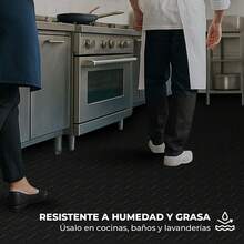 VINILMAX Piso Espiga Antiderrapante de 1.60 m x 3 m – Superficie Resistente y Antideslizante para Escaleras, Pasillos, Gimnasios, Bodegas, Estacionamientos, Transporte Público y Más – Fácil de Instalar y Duradero - Negro - Ver 9