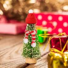 Mini sombrero de Navidad, Mini bufanda, Color rojo y verde, sombrero colgante para dedo, botella de piruleta, decoración para fiesta de Navidad DIY - Mezcla 80 piezas - Ver 5