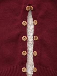 Infant Girls' Knitted Long Sleeve Deer Pattern Romper