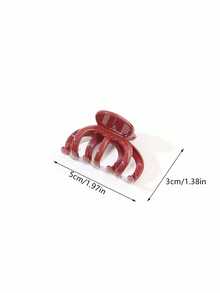 8pcs/Set Burgundy Solid Color Acetate Delicate Small Hair Clips, Hair Claw Barrettes, High-End Hair Accessories Clips, Suitable For Women To Fix Half Hair