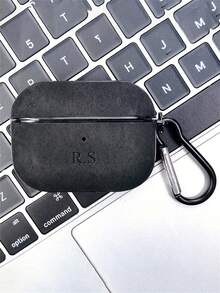 [Customized] Personalized Luxury Laser-Engraved Name DIY Custom Suede Earphone Case, Compatible With Pro 1 2 3 4 Pro 2 Pro 3 Couple Earphone Case, With Keychain.