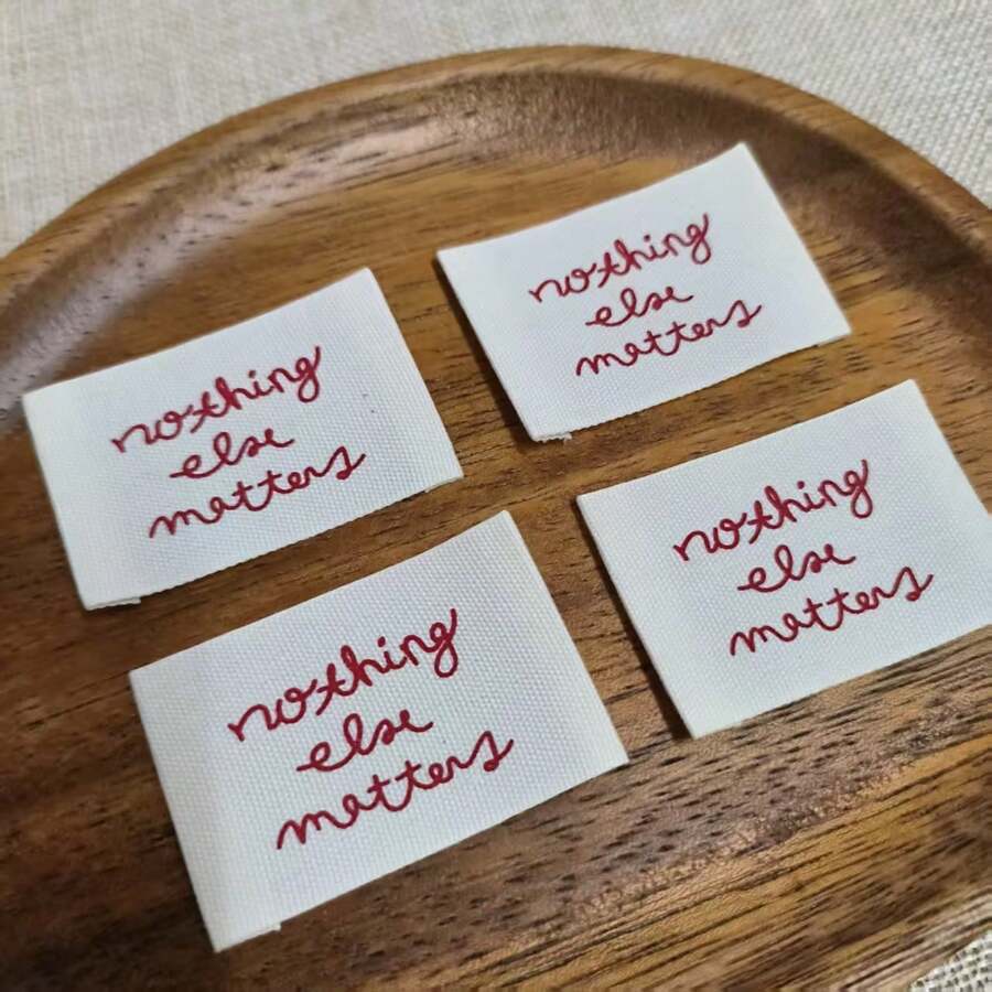 100% Cotton Fabric Labels - DIY Clothing Labels, Apparel Labels, Washable Textile Labels, Suitable For Garments, Doll Clothes And Handicrafts