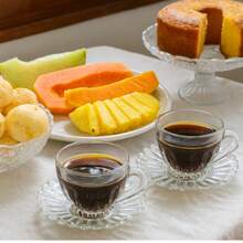 Brasiliano Coffee Glass Set With 6 Cups And Saucers 110ml - 透明的 - 查看 7